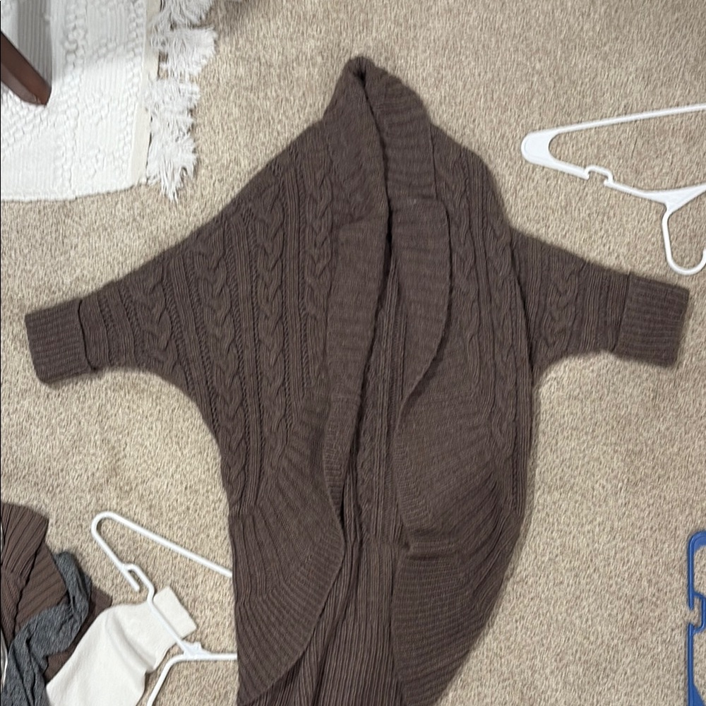 Express Brown Knit Shrug Sweater